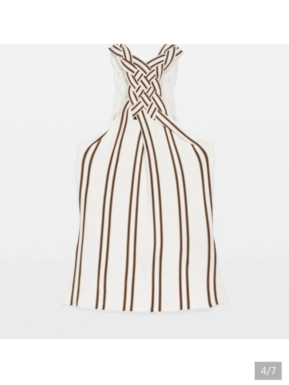White House Black Market White Strapless Knit Dress with Brown Stripes - Picture 9 of 11